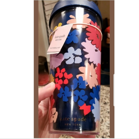 LAST 1! NEW KATE SPADE BLUE FLOWERS 16 OZ MUG - Picture 2 of 8